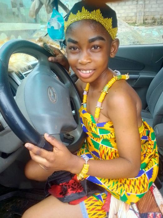 A pupil celebrating Ghanaian culture in traditional attire