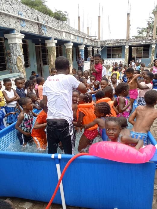 Children enjoying a supervised school fun-day activity